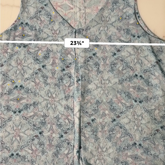 Roz & Ali Light Blue Floral V-Neck Tie-Front Size 2X - Picture 5 of 7